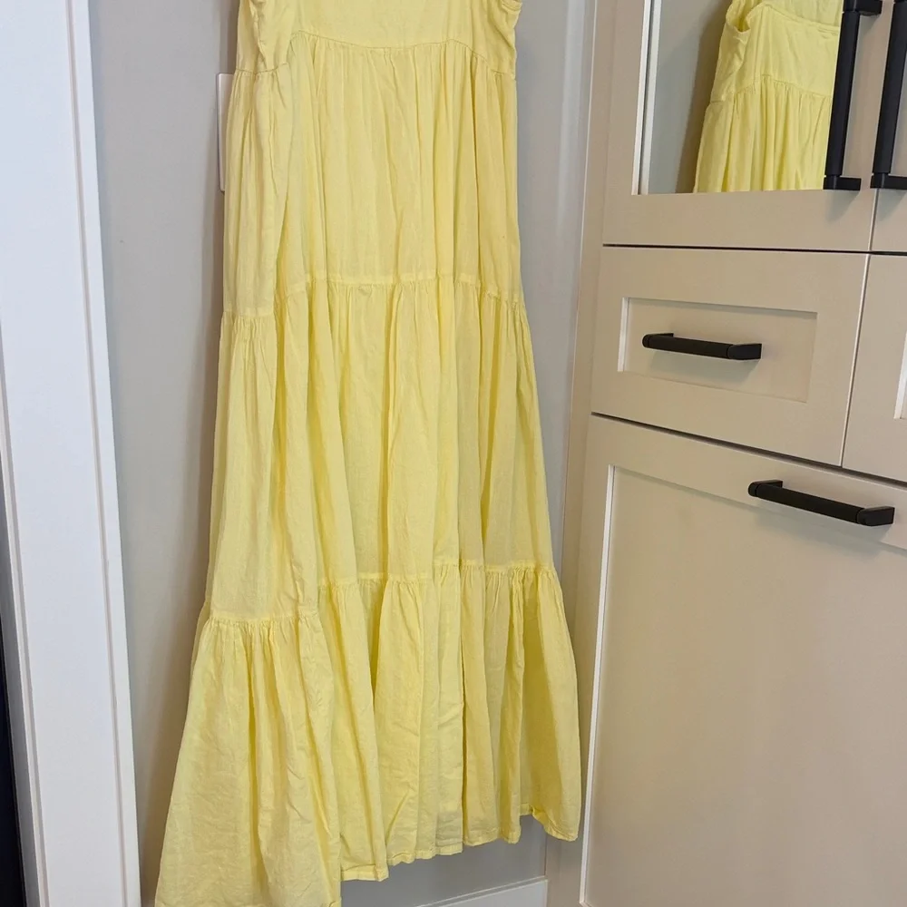 Mango Yellow Tiered Maxi Dress - Picture 6 of 7